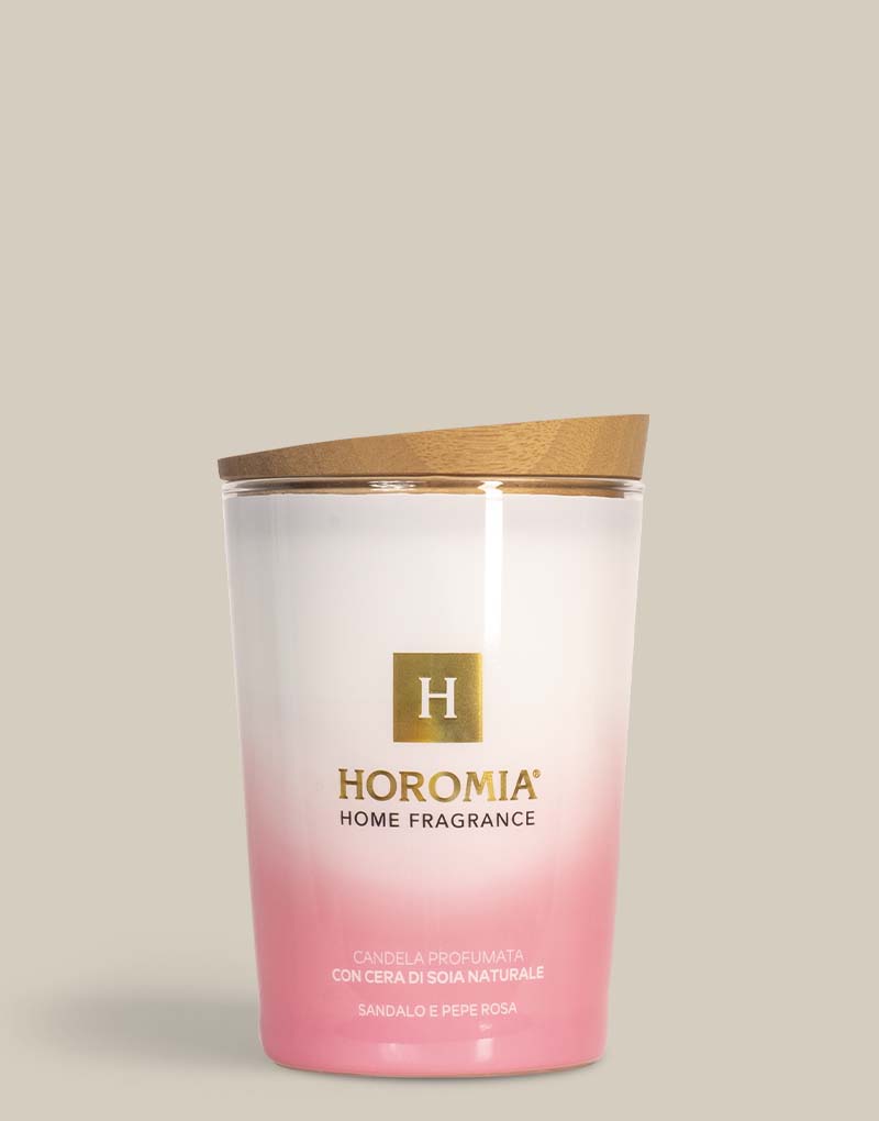 Candela Profumata Sandalo e pepe rosa 350g