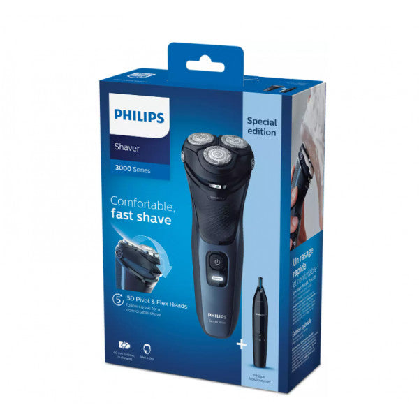 Philips - RASOIO ELETTRICO PHILIPS SERIES 3000 WET & DRY