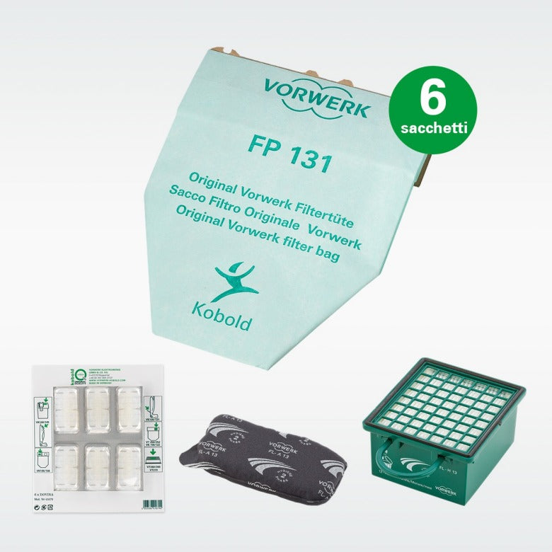Set Farfalla per VK130/1 (6 Super-Filtrello per VK130/1, blister da 6 Dovina, 2 Filtri odori, 1 Microfiltro igienico per VK130/1)